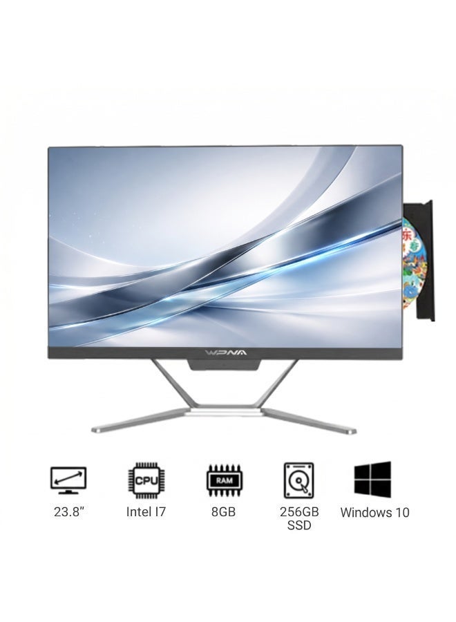 WPNA All-In-One 24-inch Desktop, Core i7-4790 Processor/8GB RAM/256GB SSD/With Keyboard And Mouse/Intel UHD Graphics/Windows 10 English /Black/L24 - Image 1