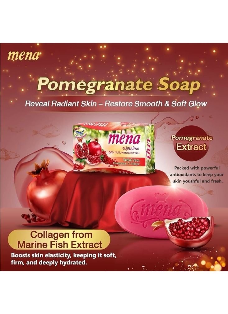 مينا صابون مينا بالأعشاب والرمان مع الكولاجين - صابون استحمام مغذي ومنعش - Image 3