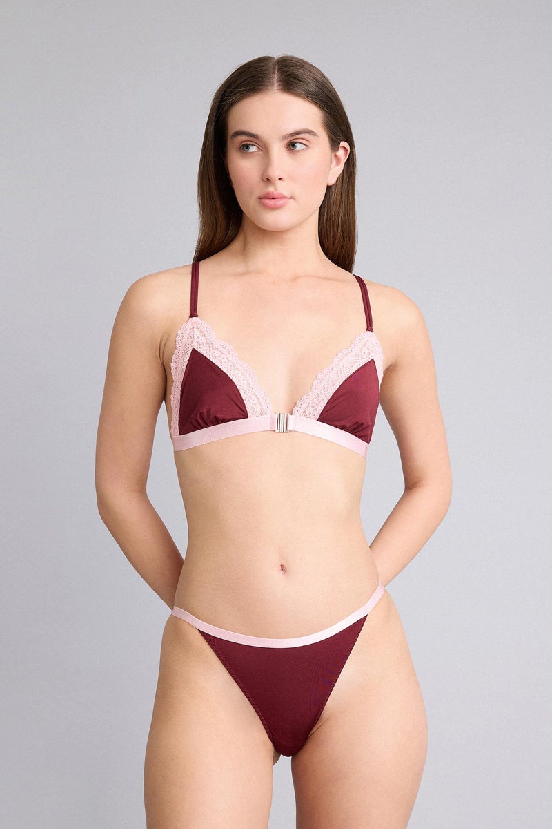 DeFacto Red Woman Lace Detail Satin Bra Casual - Image 2