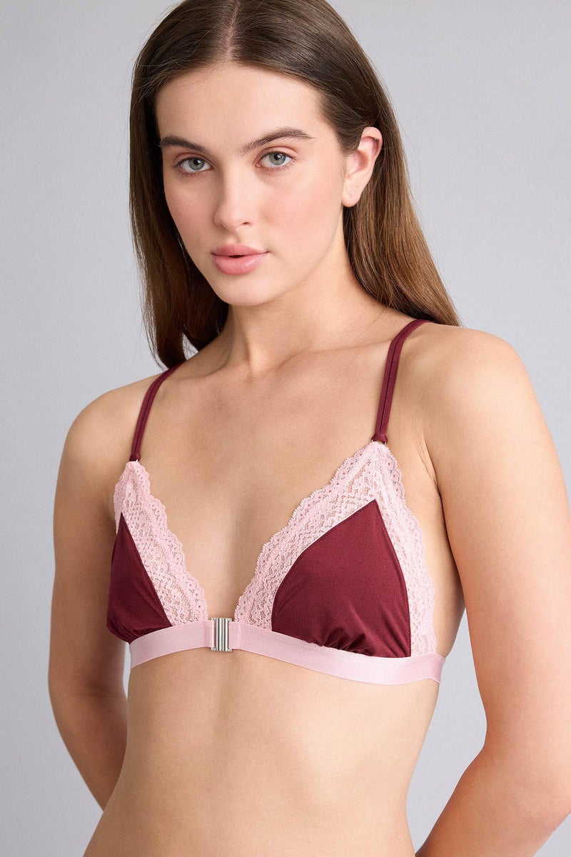 DeFacto Red Woman Lace Detail Satin Bra Casual - Image 1