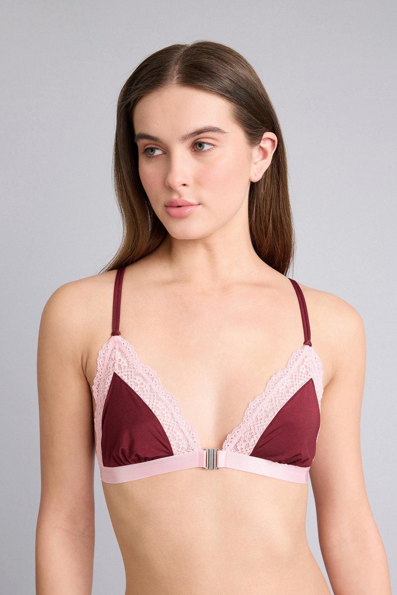 DeFacto Red Woman Lace Detail Satin Bra Casual - Image 3