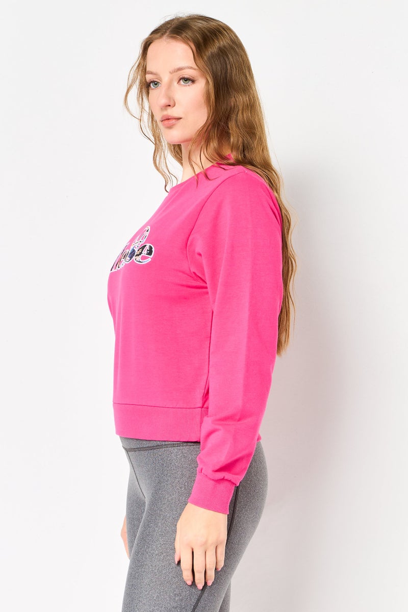 Ellesse Women Sportswear Fit Long Sleeve Outdoor Sweatshirt, Pink - Image 3