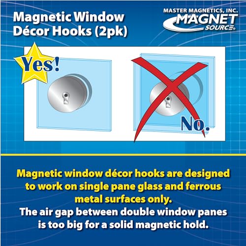 Master Magnetics Magnetic Window Décor Hooks - 2.63" Diameter, 0.750" Thick, Chrome, Pack of 2, 07254 - Image 4