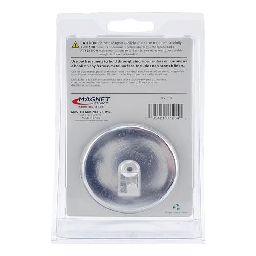 Master Magnetics Magnetic Window Décor Hooks - 2.63" Diameter, 0.750" Thick, Chrome, Pack of 2, 07254 - Image 3