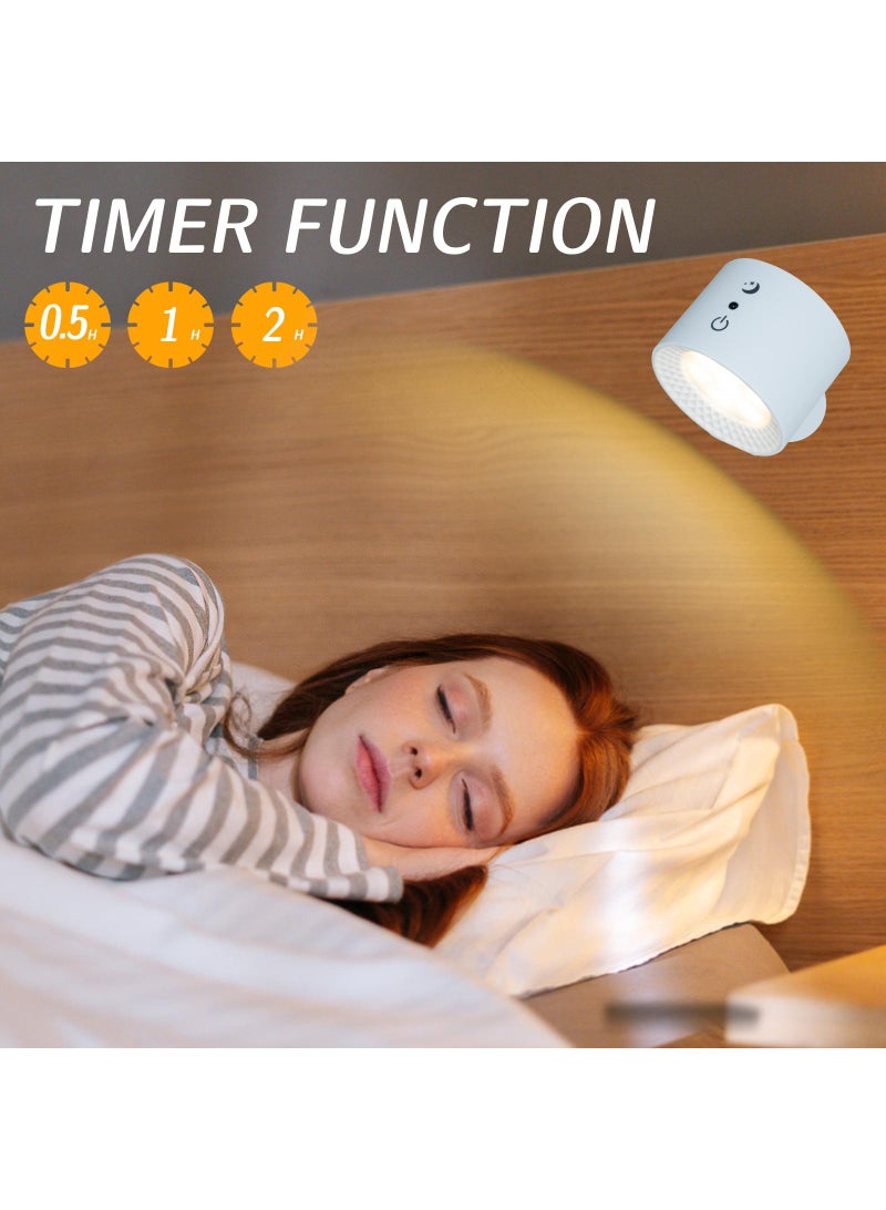 Y&D Wall Mounted Lights, RGB Wall Sconces Lamp Rechargeable Battery Operated, 3 Color Temperatures & Dimmable Magnetic 360° Rotation Cordless Light for Bedroom Living Room 2pcs  - Image 4