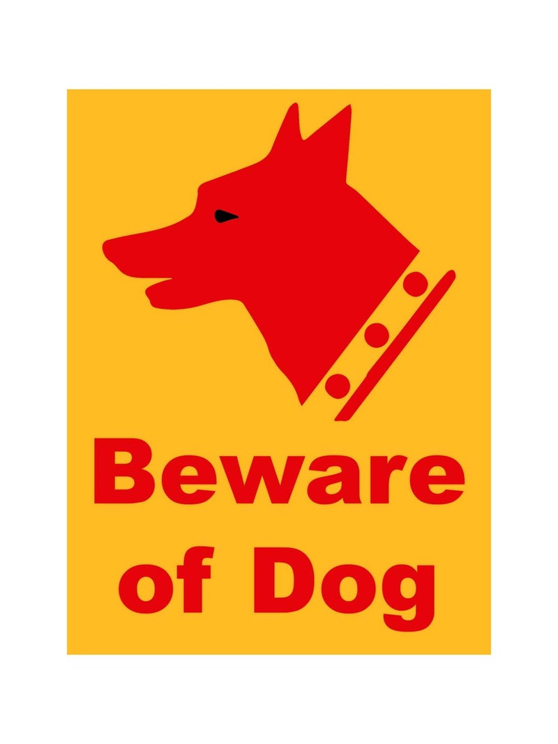 999Store office supplies sunboard beware of dogs sticker signage sign board Yellow (20X15 Cm) - Image 3