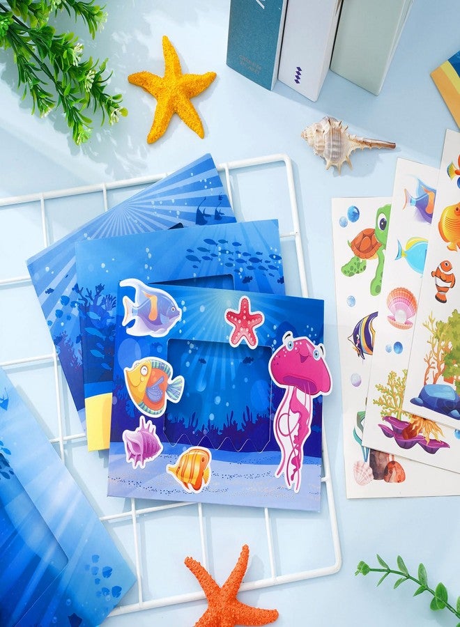 Whaline 30Pcs Under the Sea Picture Frames Craft Kit with 20 Sheets Stickers DIY Photo Frame Crafts Ocean Animal Stickers for Classroom Back to School Activities Game Bulletin Board Decorations - Image 5