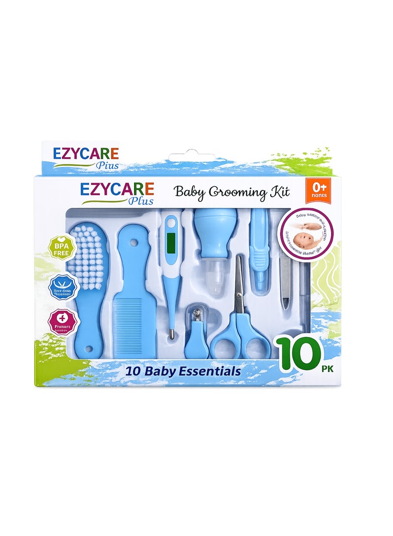 Ezycare Baby Boy Grooming Kit Blue | 10-Piece Newborn & Infant Care Essentials Set