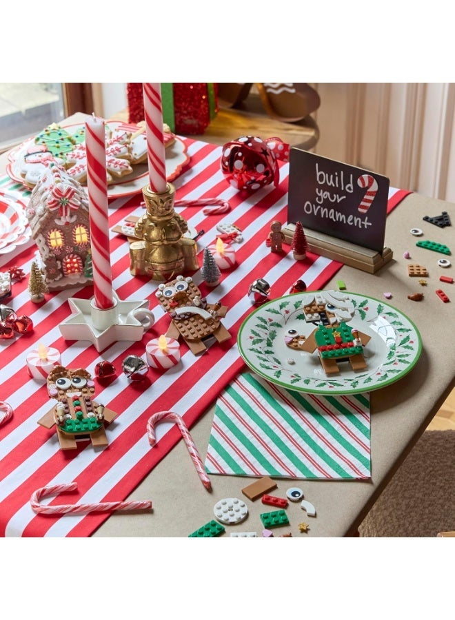 ليغو ليجو زينة رجل الزنجبيل - مجموعة بناء زينة شجرة عيد الميلاد للأطفال، أولاد وبنات، من 6 سنوات فأكثر - 3 زينة رجال زنجبيل للشجرة والمنزل - أفكار هدايا للأطفال - 40642 - Image 3