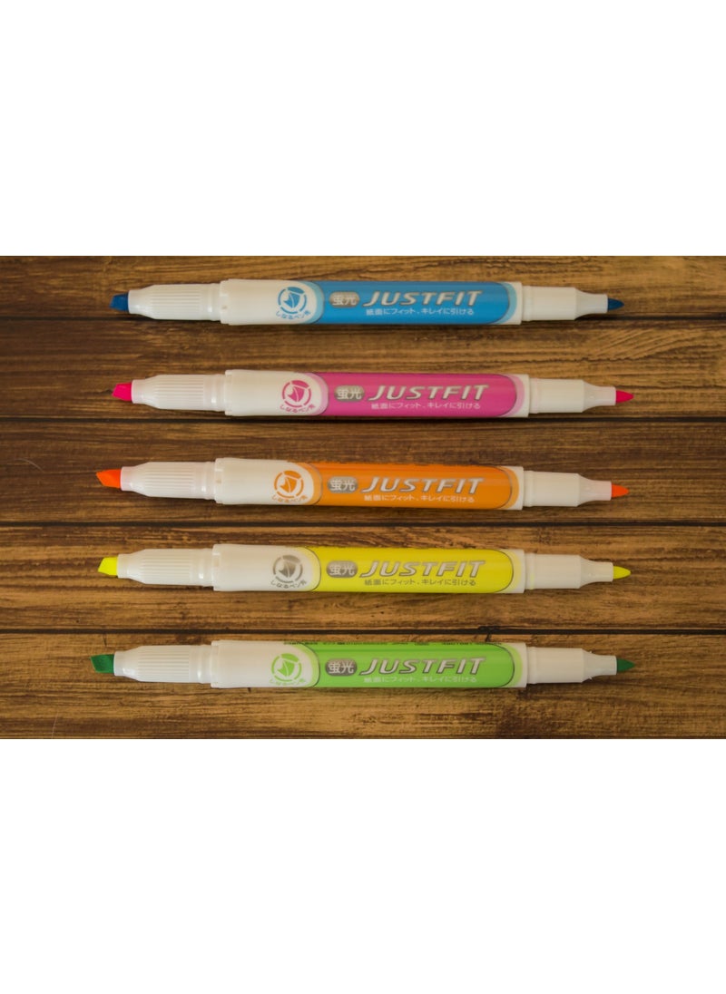 ZEBRA - Justfit Double Sided Highlighter Set of 5 - Image 1