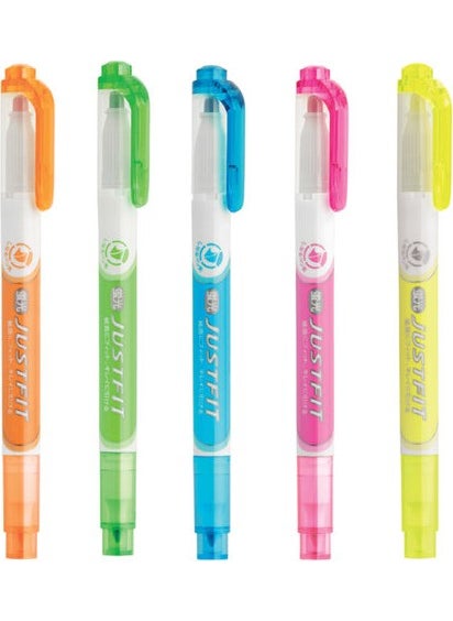 ZEBRA - Justfit Double Sided Highlighter Set of 5 - Image 1