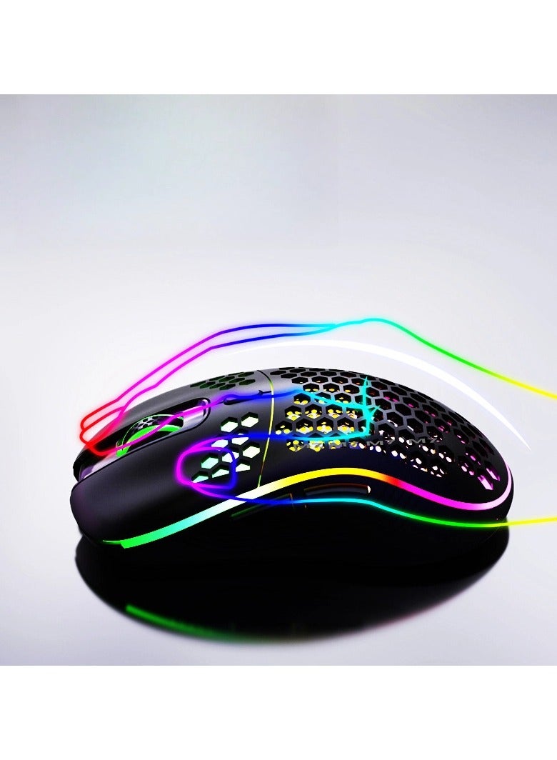 General RGB Lightweight USB Mouse Mixed Light Ergonomic Gaming Wireless Mouse Smooth Operation Provide a Comfortable Experience for Game Operation  - Image 2