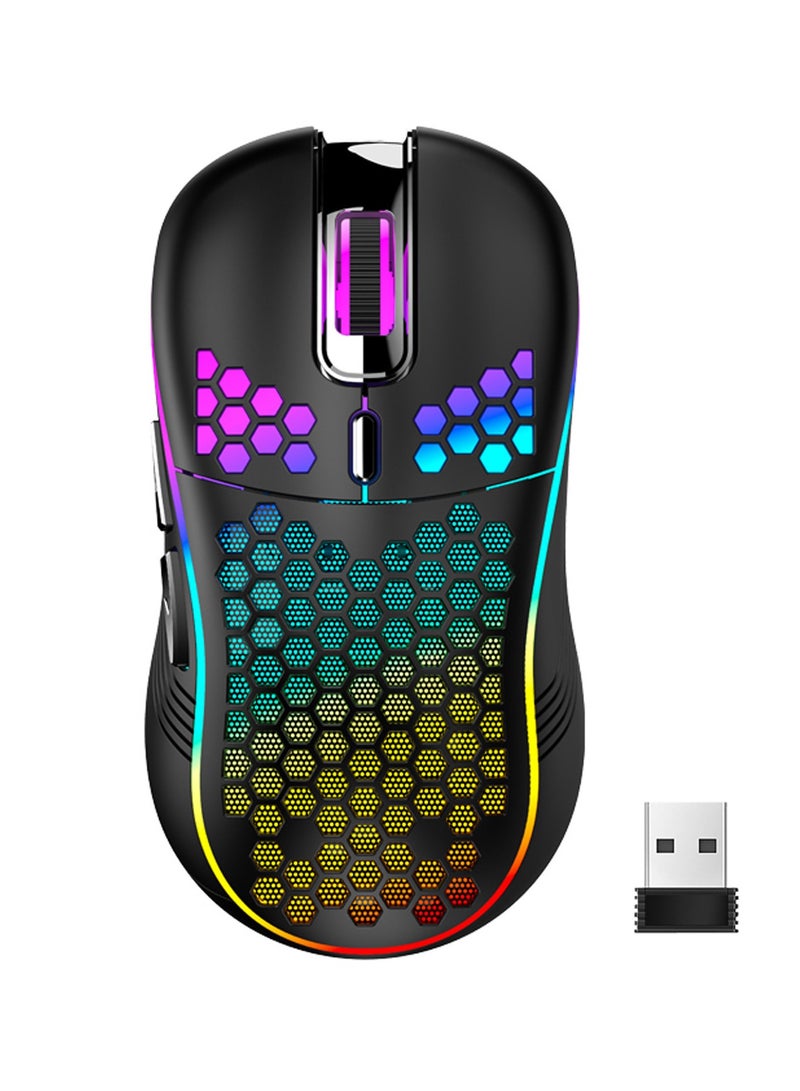 General RGB Lightweight USB Mouse Mixed Light Ergonomic Gaming Wireless Mouse Smooth Operation Provide a Comfortable Experience for Game Operation  - Image 1