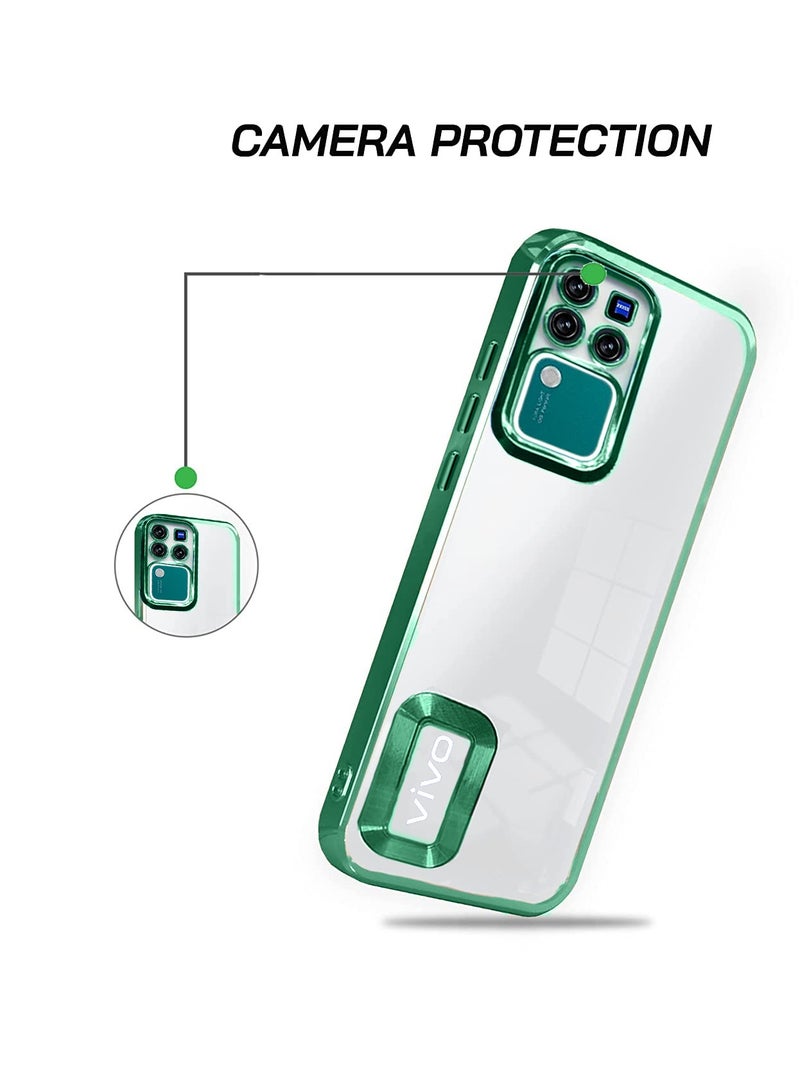 دبليو تيك حافظة لهاتف فيفو V30 / V30 Pro 5G 2024 باللون الأخضر الداكن من مادة TPU الفاخرة ذات الشفاه المرتفعة - Image 5