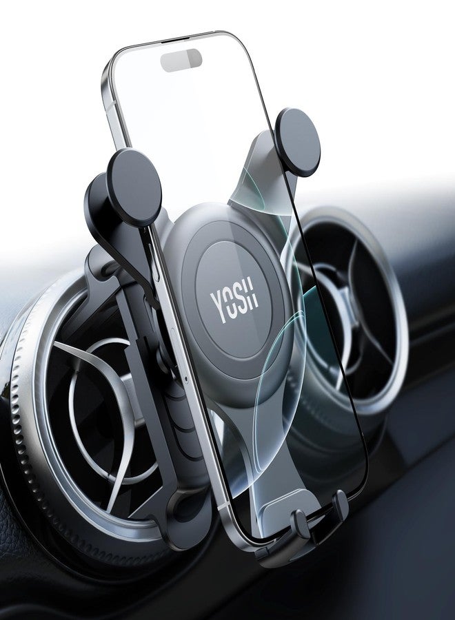 YOSH Car Phone Holder Upgraded for Mercedes Benz A/C Class C300/200/260 A180/200, GLA/GLB/GLC, Spring Clip for Round/Circular Vent Cradle for iPhone Samsung, for Mercedes Benz Accessories - Image 1