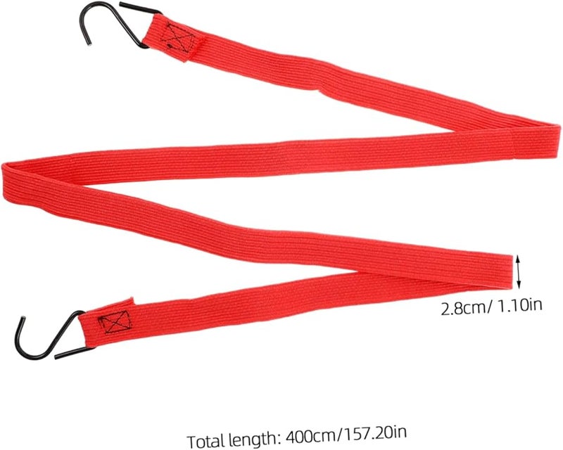Red Bungee Cords with Hooks Heavy Duty Elastic Straps for Motorcycle Bike Rack Outdoor Use - Image 3