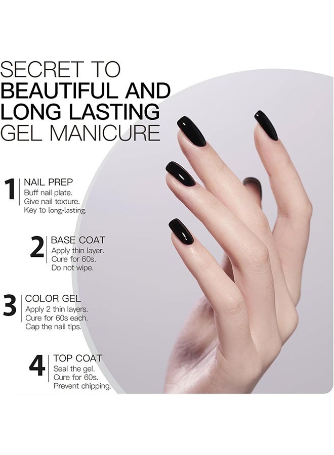UR SUGAR Gel Polish, 15ml Soak Off UV Light Gel Polish for DIY Home Manicure,7ml,#01 Black - Image 4