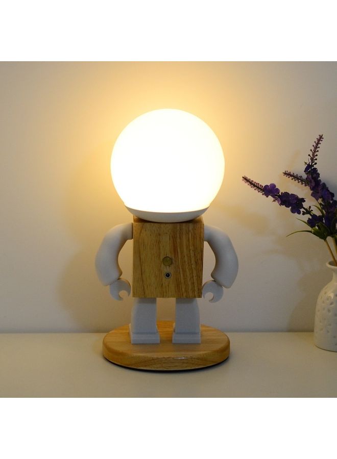 NIBEMINENT Robot Shaped Table Lamp Beige/White - Image 1