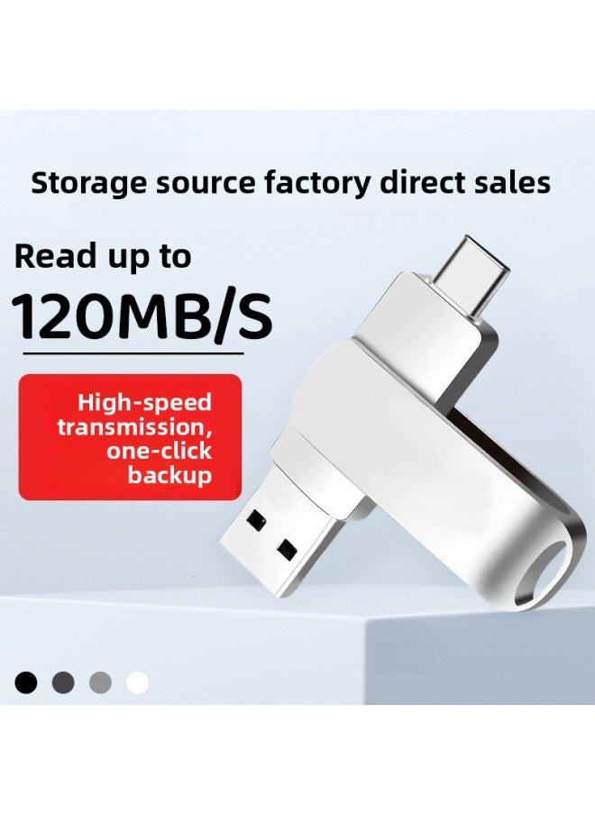 Generic 32gu Disk 128g Mobile Phone Computer Dual-purpose Dual-interface Type-c High-speed Transmission Large Capacity USB Disk 1tb Storage-Capacity:32G-1T-Interface:32g Black [usb2.0]  - Image 1