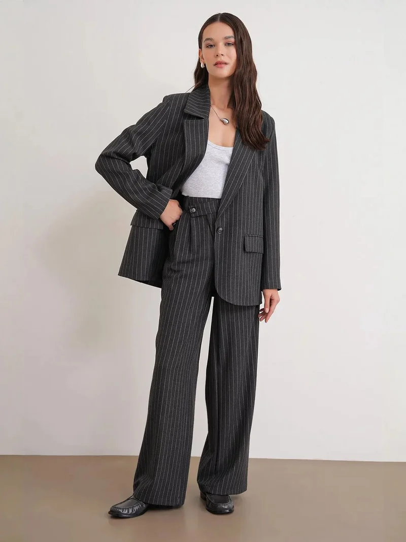 ميكسراي MIXRAY High Waist Straight Leg Pants