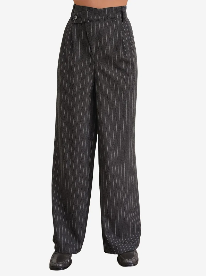 MixRay MIXRAY High Waist Straight Leg Pants