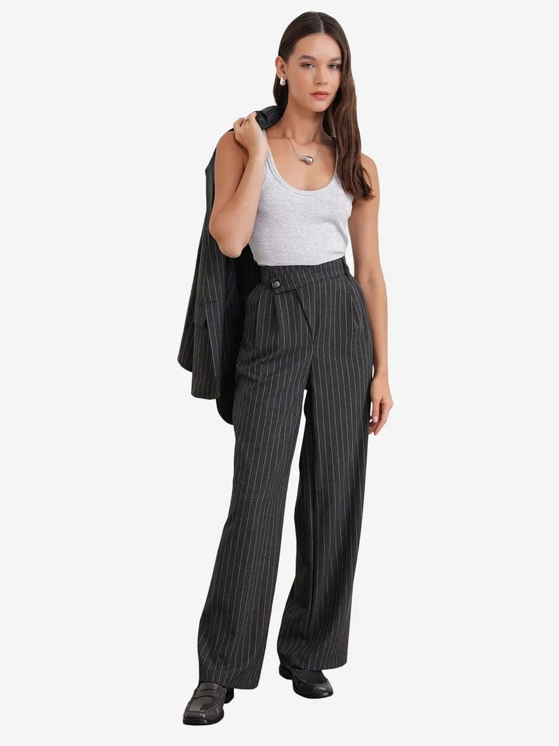 MixRay MIXRAY High Waist Straight Leg Pants