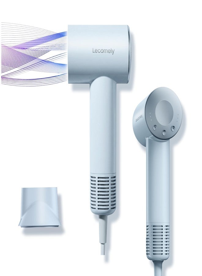 Lecomely Dual Voltage Hair Dryer for Worldwide Travel, High-Speed Travel Hair Dryer for 5X Faster Drying, 200M Negative Ions, 0.69lb Portable Blow Dryer for Salon Results at Home & Abroad S4AT (Blue Dryer) - Image 1