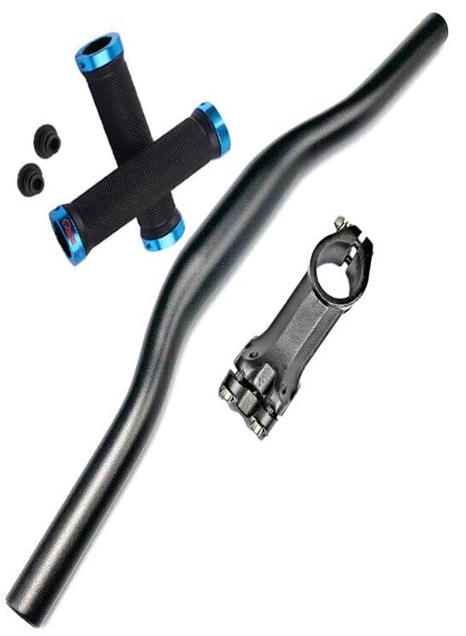 FCCRACING 640mm MTB Long Handlebar and 80mm Stem With 1 Pair of Bicycle Handle Grip combo for Cycle, Mountainbike, BMX, Roadbike, Bicycle - Image 1