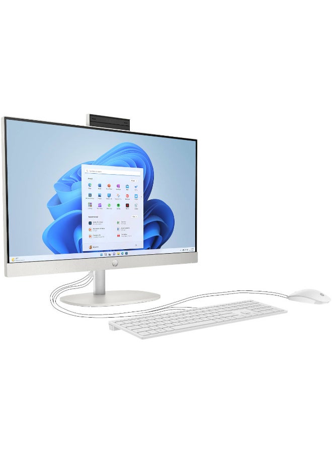 HP All-In-One 24-cr2032nh AI Desktop Computer, 24" FHD IPS Display, Intel Core Ultra 5 225U, 8GB RAM, 512GB SSD, Intel UHD Graphics, Wired Keyboard & Mouse, Window 11 , Snow White | D30BYEABH5 English Snow White - Image 3