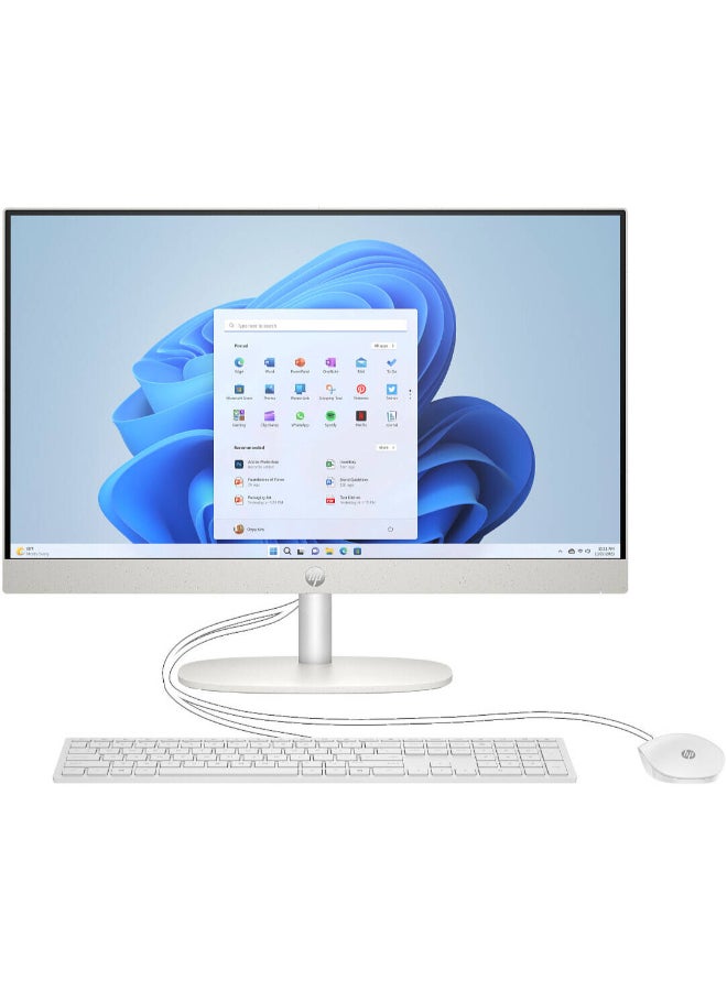 HP All-In-One 24-cr2032nh AI Desktop Computer, 24" FHD IPS Display, Intel Core Ultra 5 225U, 8GB RAM, 512GB SSD, Intel UHD Graphics, Wired Keyboard & Mouse, Window 11 , Snow White | D30BYEABH5 English Snow White - Image 2