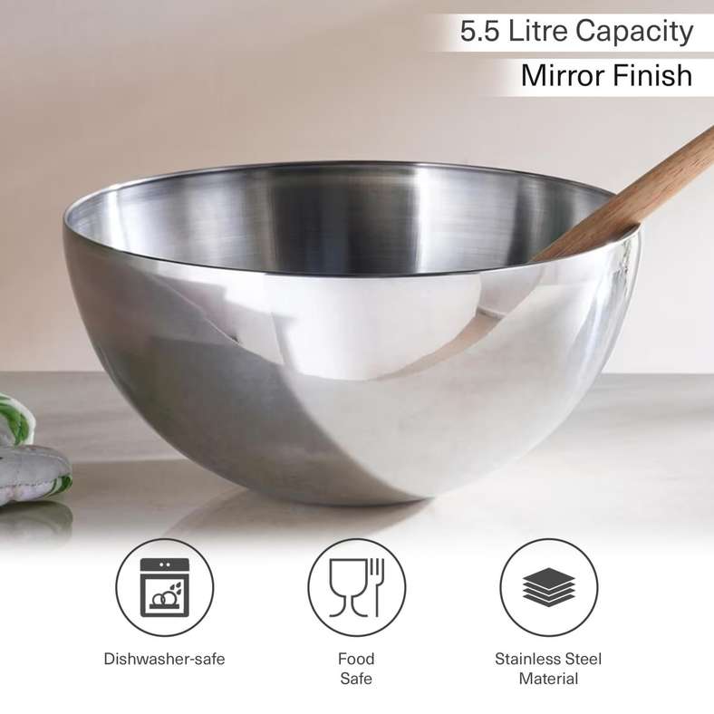 Pan Home Stainless Steel Mixing Bowl - Chrome - Image 5