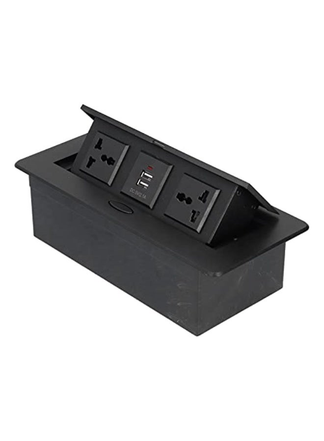 01 Power Strip, Hidden Table Pop Up Socket, Dual USB Power Outlet Strip, 250V J29 Hub Connection Box, Desktop Socket for Home Office Conference Room Countertop - Image 1