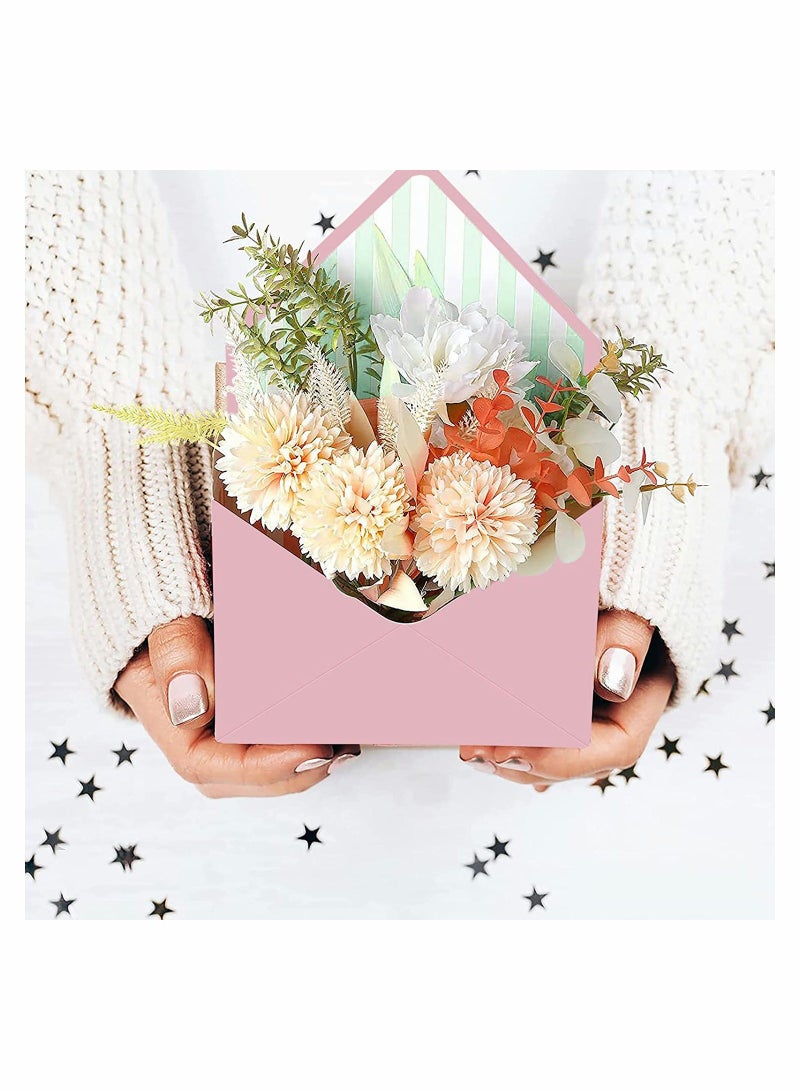 Y&D 5 Pieces Flower Bouquet Gift Bags Kraft Waterproof Fresh Carry Florist Packaging Wrap Tote for Birthday Wedding Bridal - Image 2
