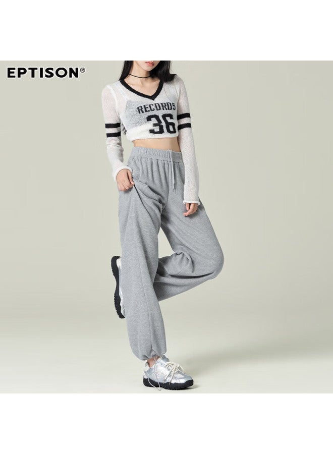 EPTISON Yipintiancheng Autumn Straight-leg Wide-leg Casual Pants, Women's Knitted Sweatpants, High-end Loose-fitting Slimming Joggers - Image 3