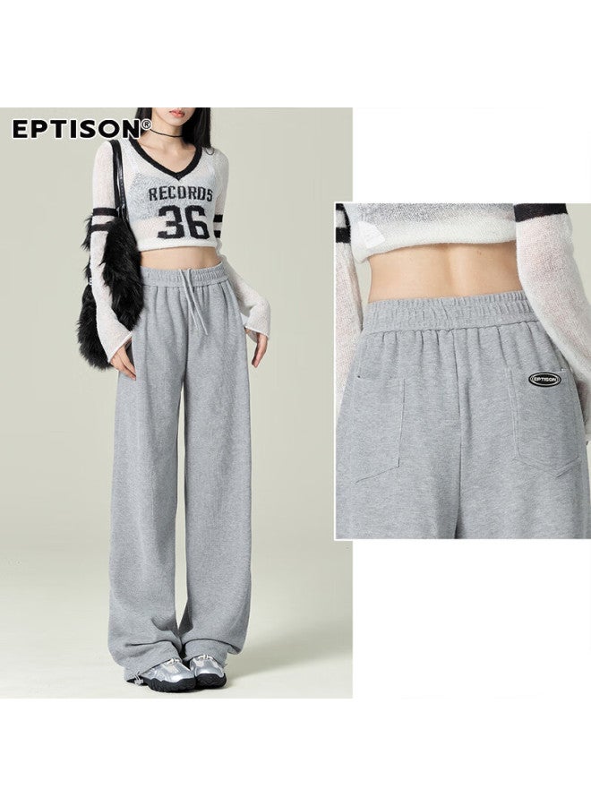 EPTISON Yipintiancheng Autumn Straight-leg Wide-leg Casual Pants, Women's Knitted Sweatpants, High-end Loose-fitting Slimming Joggers - Image 5