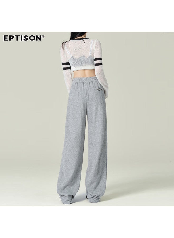 EPTISON Yipintiancheng Autumn Straight-leg Wide-leg Casual Pants, Women's Knitted Sweatpants, High-end Loose-fitting Slimming Joggers - Image 4