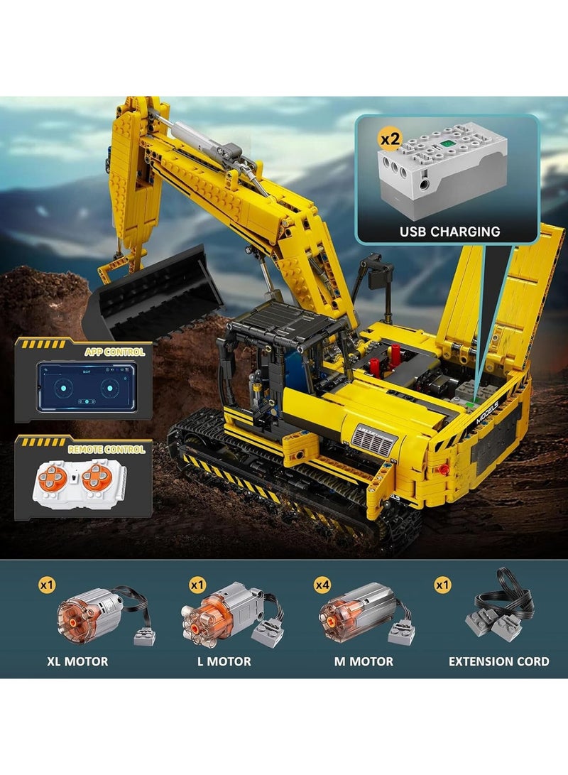 mould king RC Excavator Building machine , Construction vehicle building Kit model, building blocks sets, APP Remote control truck construction vehicle model with motor, engineering toys, Mechanical Engineering Construction Group，Children's toys,boy/girl gift (2169 pieces) 13112  - Image 3