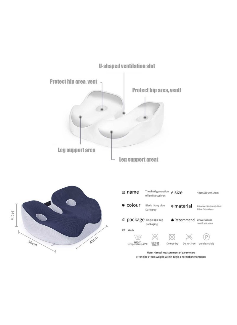 SYOSI Office Chair Seat Cushion, Car Seat Cushion, Seat Cushion for Back Pain Relief, Lumbar Support Pillow for Office Chair, Non-Slip Sciatica & Back Coccyx Tailbone Chair Pad  - Image 3