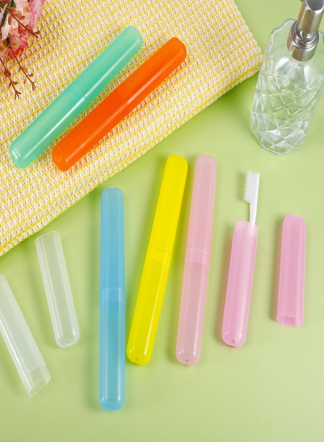 Bgtecho 24 Pcs Travel Toothbrush Case, Plastic Portable Toothbrush Storage Cases, Dust-Proof Toothbrushes Container, Breathable Toothbrush Holder for Travel Camping Home School Business, 6 Colors - Image 5