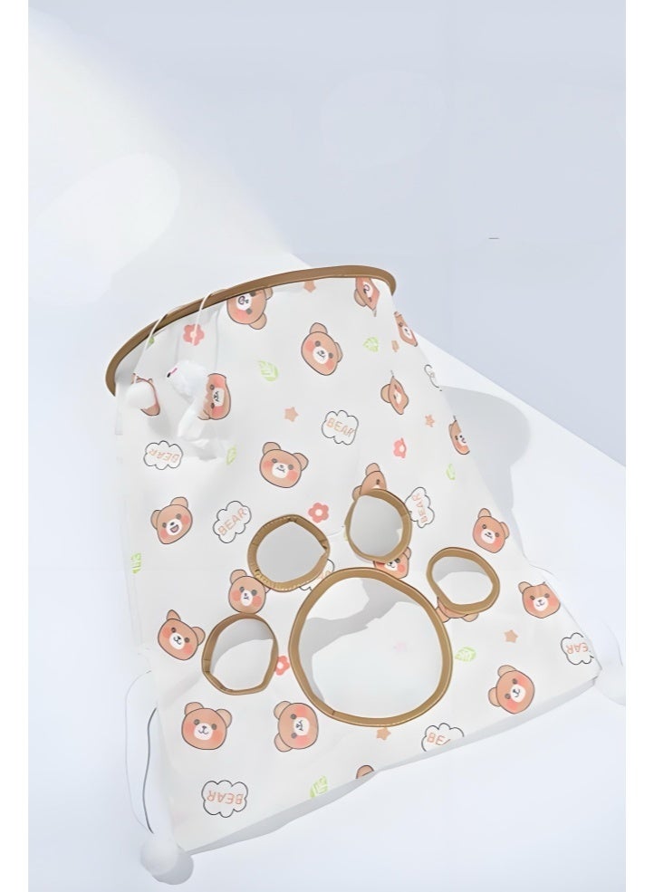 نفق الحيوانات الأليفة القابل للطي، حقيبة نفق للقطط، لعب تفاعلية للقطط مقاومة للعض مع 1 فأرة صغيرة وكرة لعبة، حقيبة تدريب للقطط المنزلية للترفيه عن القطط وتخفيف الملل. - Image 1