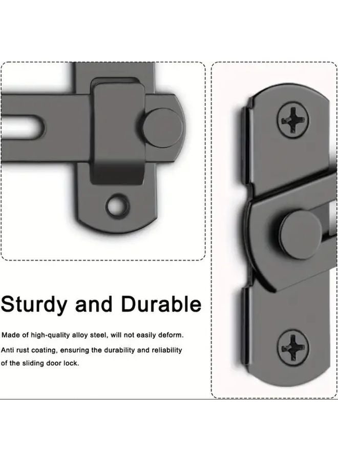 Black Film Stainless Steel Barn Door Lock Durable Rust Resistant For Home Security - Image 4