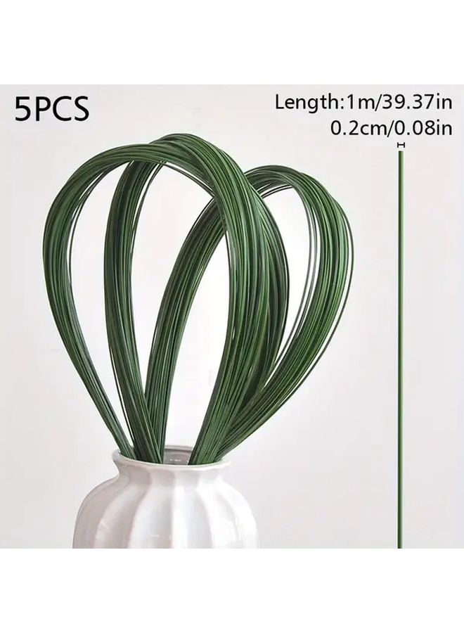 5Pcs Realistic Artificial Grass Stems Flexible Green Plants For Home Office Decor Color B - Image 2