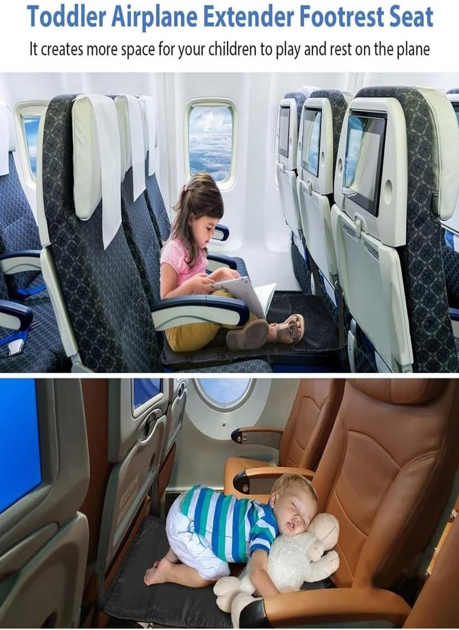 BELLSBERRY - Toddler Airplane Travel Bed – Portable Waterproof Seat Extender for Kids, Footrest, and Travel Essentials for Babies - Image 1