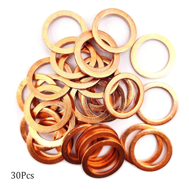 NACX M16 Flat Washer Copper Sealing Ring, 16mm ID 22mm OD 1.5mm Thickness Metric Sealing Gasket, 30 Pieces - Image 3