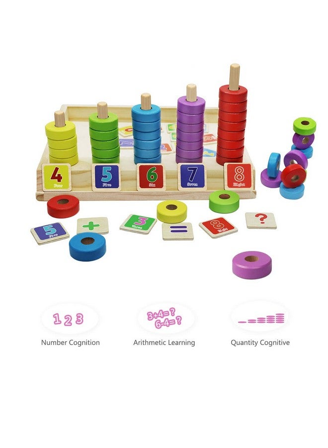 Lydaz Lydaz Montessori Math Toys for Toddlers, Wooden Math Manipulatives with Counting Number Blocks, Preschool Learning Activities, Educational Math Toy for Kids 3-5, Easter Birthday Gifts for Boys Girls  - Image 3
