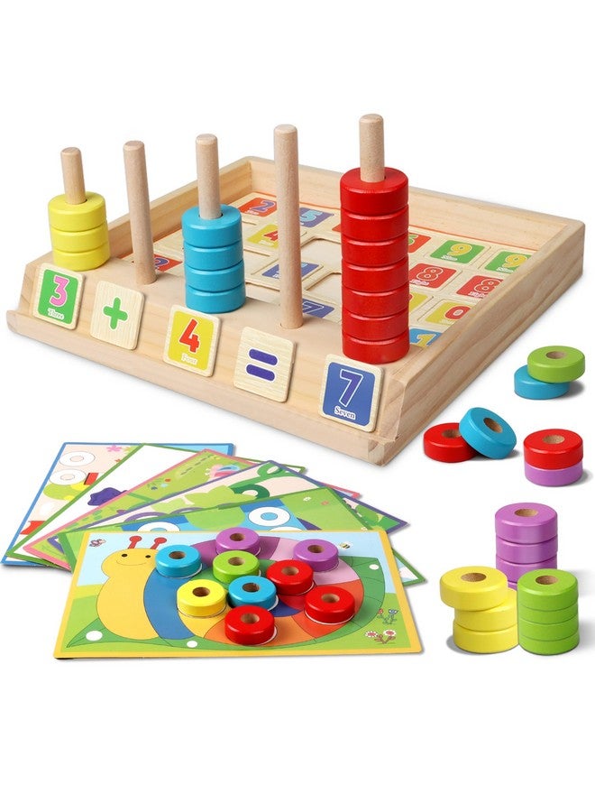 Lydaz Lydaz Montessori Math Toys for Toddlers, Wooden Math Manipulatives with Counting Number Blocks, Preschool Learning Activities, Educational Math Toy for Kids 3-5, Easter Birthday Gifts for Boys Girls  - Image 1