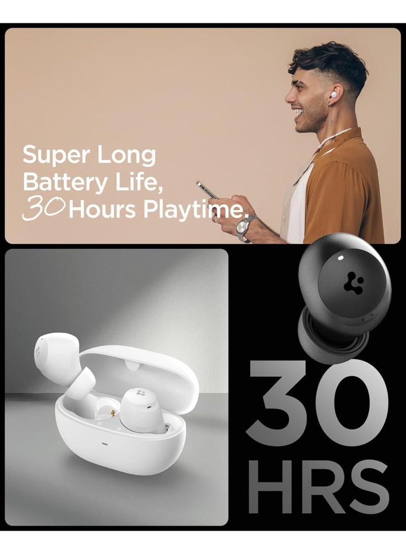 Spigen True Wireless In Ear Earbuds SA-TW P10, 4 Mode Active Noise Cancellation Pro 40dB, Bluetooth 5.2 Headphones, 30H Playtime, EQ Customizing App, 6 Mics, Gaming Mode, 10mm Driver, IPX4 - White - Image 5