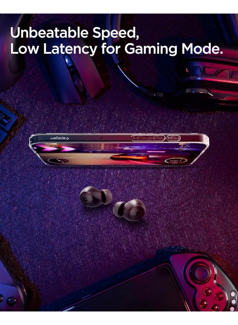 Spigen True Wireless In Ear Earbuds SA-TW P10, 4 Mode Active Noise Cancellation Pro 40dB, Bluetooth 5.2 Headphones, 30H Playtime, EQ Customizing App, 6 Mics, Gaming Mode, 10mm Driver, IPX4 - White - Image 4