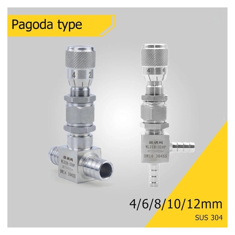 8mm Stainless Steel 304 Needle Valve Micro Flow Regulating Metering Controller For Water Gas Elbow 90 Degree - Image 3