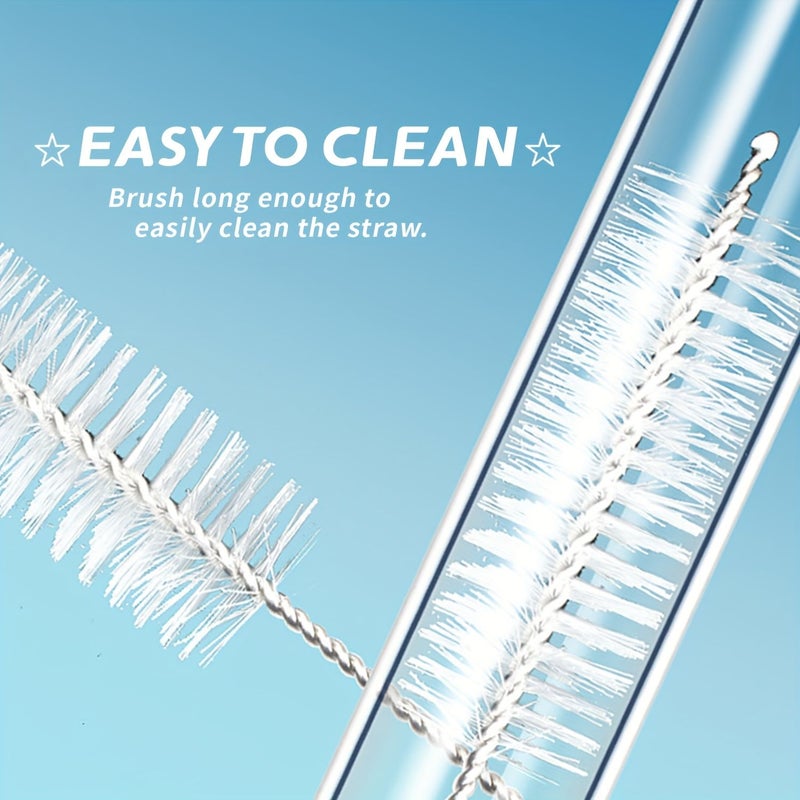 Sangria Style Set Of 5 Reusable Glass Straws With Cleaning Brush For Hot Cold Drinks - Image 4